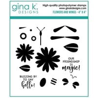 Gina K Designs - Clear Photopolymer Stamps - Flower and Wings MINI