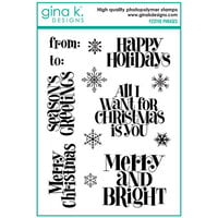 Gina K Designs - Clear Photopolymer Stamps - Festive Phrases