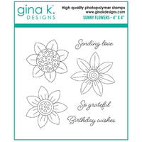 Gina K Designs - Clear Photopolymer Stamps - Sunny Flowers