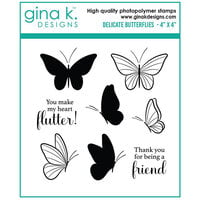 Gina K Designs - Clear Photopolymer Stamps - Delicate Butterflies