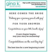 Gina K Designs - Clear Photopolymer Stamps - New Beginnings