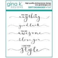 Gina K Designs - Clear Photopolymer Stamps - Scripty Encouragement Mini
