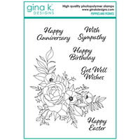 Gina K Designs - Clear Photopolymer Stamps - Poppies And Peonies