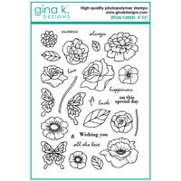 Gina K Designs - Clear Photopolymer Stamps - Special Flowers
