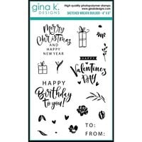 Gina K Designs - Clear Photopolymer Stamps - Sketched Wreath Builder