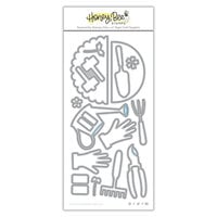Honey Bee Stamps - Let's Celebrate Collection - Honey Cuts - Steel Craft Dies - Apron - Garden Tools Add-On