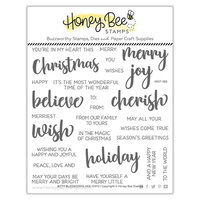 Honey Bee Stamps - Vintage Holiday Collection - Clear Photopolymer Stamps - Bitty Buzzwords - Holiday