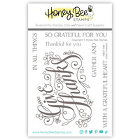 Honey Bee Stamps - Heartfelt Harvest Collection - Clear Photopolymer Stamps - Give Thanks