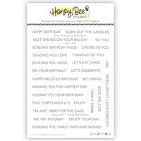 Honey Bee Stamps - Clear Photopolymer Stamps - Mini Messages - Birthday
