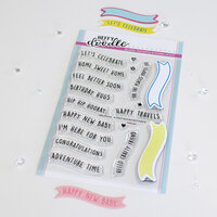 Heffy Doodle - Clear Photopolymer Stamps - Wavy Banner Sentiments