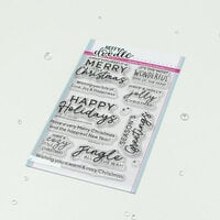 Heffy Doodle - Clear Photopolymer Stamps - Happy Holidays Sentiment