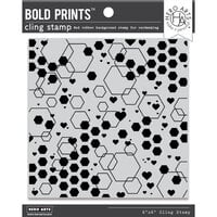 Hero Arts - Clings - Repositionable Rubber Stamps - Abstract Honeycomb Bold Prints