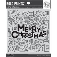 Hero Arts - Clings - Repositionable Rubber Stamps - Merry Christmas Letter Bold Prints