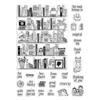 Hero Arts - Clear Photopolymer Stamps - Bookcase Peek-A-Boo Parts