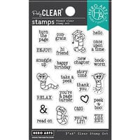 Hero Arts - Clear Photopolymer Stamps - Bookworm Messages