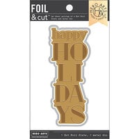 Hero Arts - Christmas - Foil and Cut - Hot Foil Plate and Die Set - Stacked Happy Holidays