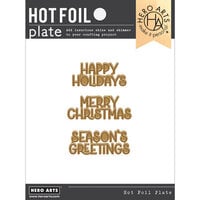 Hero Arts - Hot Foil Plate - Three Holiday Messages