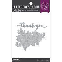Hero Arts - Letterpress And Foil Plate - Thank You Flowers