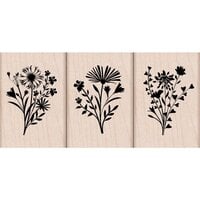 Hero Arts - Woodblock - Wood Mounted Stamps - Three Floral Imprints