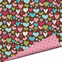 Imaginisce - Perfectly Posh Collection - 12 x 12 Double Sided Glitter Paper - Fancy Hearts , BRAND NEW