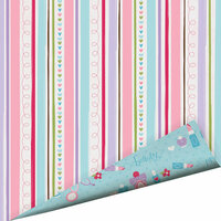 Imaginisce - Perfectly Posh Collection - 12 x 12 Double Sided Glitter Paper - Painted Stripes , BRAND NEW