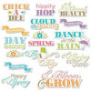 Imaginisce - Hippity Hop Collection - Die Cut Cardstock Pieces with Glossy Accents - Cloud Gazing Word