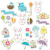 Imaginisce - Hippity Hop Collection - Die Cut Cardstock Pieces with Glossy Accents - Spring Time Icon