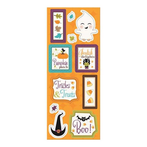 Imaginisce - Monster Mash Collection - Halloween - Chipboard Stickers with Glossy Accents - Chipboard Treats