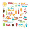 Imaginisce - Endless Summer Collection - Die Cut Cardstock Pieces with Glossy Accents - Summer