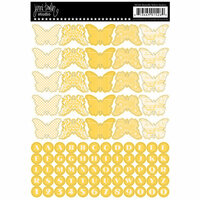 Jenni Bowlin Studio - Cardstock Stickers - Butterfly Banner - Yellow