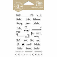 Jillibean Soup - Day 2 Day Collection - Clear Acrylic Stamps - Calendar