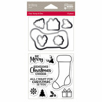 Jillibean Soup - Christmas - Shaker Die and Clear Acrylic Stamp Set - Be Merry