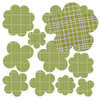 Jillibean Soup - Canvas Flowers - Green Grid