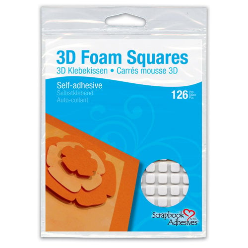 Scrapbook Adhesives 3D Self-Adhesive Foam Squares 126/Pkg-White