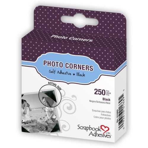 3L - Scrapbook Adhesives - Photo Corners - Black 250 per box
