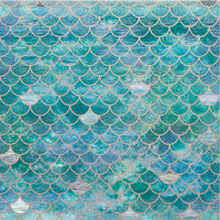 Kaisercraft - Deep Sea Collection - 12 x 12 Paper with Foil Accents - Mermaid Scales