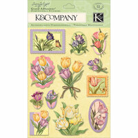 K and Company - Spring Blossom Collection - Grand Adhesions with Glitter Accents - Tulips