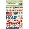 K and Company - Americana Collection - Clearly Yours - Epoxy Stickers with Gem Accents - Word