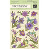 K and Company - Botanical Collection - Grand Adhesions with Gem and Glitter Accents - Purple Floral