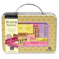 K and Company - Tin Box Chipboard To Go - Words and Sayings, CLEARANCE