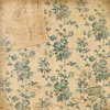 K and Company - Ancestry.com Collection - 12x12 Paper - Teal Floral and Letter