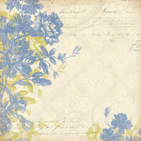 K and Company - Blue Awning Collection - 12x12 Foil Paper - Floral Woodcut