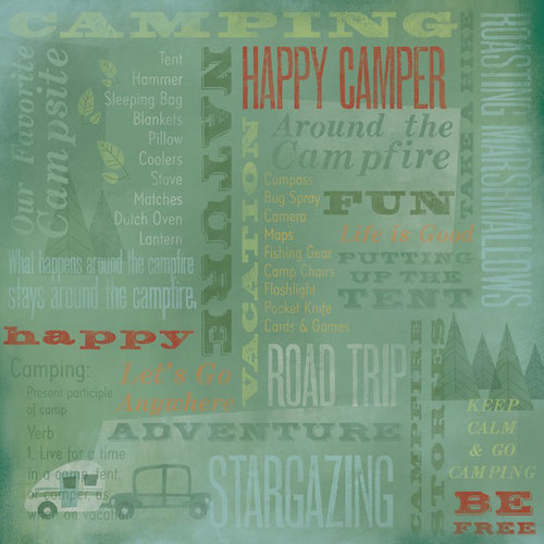 Karen Foster Design - Camping Collection - 12 x 12 Paper - Around The Campfire Collage
