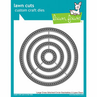Lawn Fawn - Lawn Cuts - Dies - Large Cross Stitched Circle Stackables