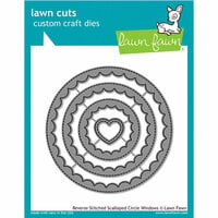 Lawn Fawn - Lawn Cuts - Dies - Reverse Stitched - Scalloped Circle Windows