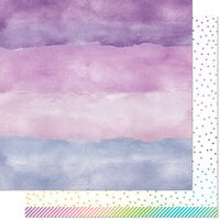 Lawn Fawn - Watercolor Wishes Rainbow Collection - 12 x 12 Double Sided Paper - Amethyst