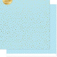 Lawn Fawn - Let It Shine Starry Skies Collection - 12 x 12 Double Sided Paper - Twinkling Blue