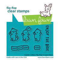 Lawn Fawn - Clear Photopolymer Stamps - Flip-Flop - Coaster Critters