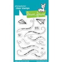 Lawn Fawn - Clear Photopolymer Stamps - Just Plane Awesome Sentiment Trails
