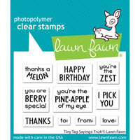 Lawn Fawn - Fruit Salad Collection - Clear Photopolymer Stamps - Tiny Tag Sayings - Fruit